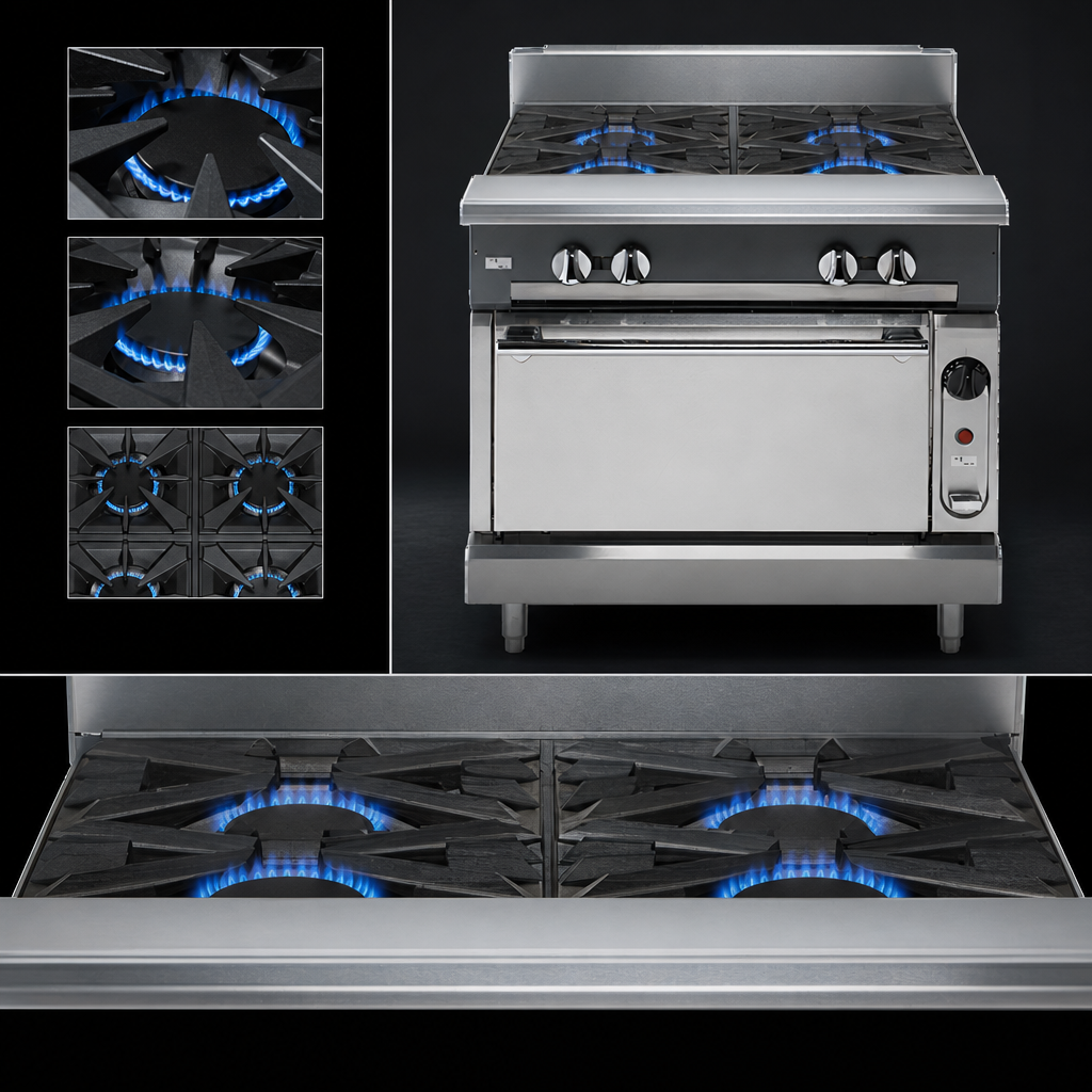 Four 35,000 BTU Open Burners