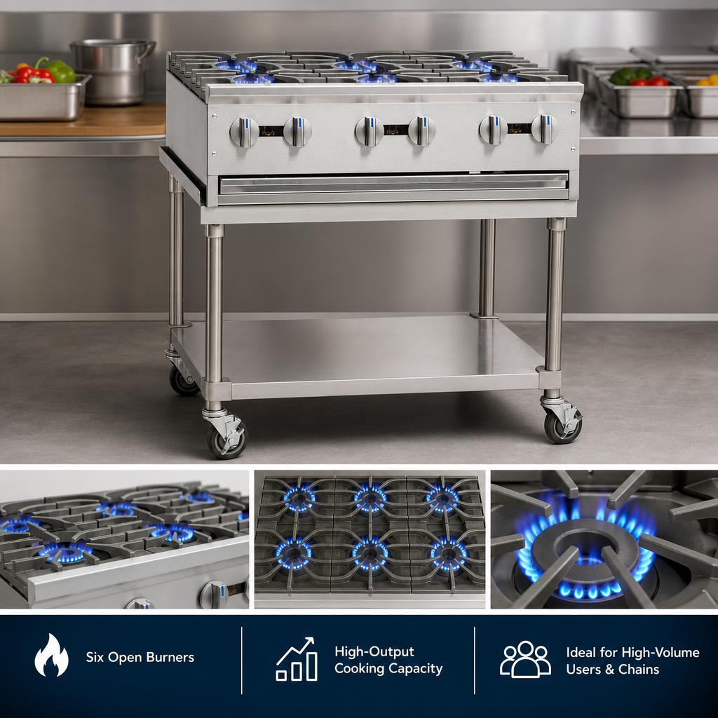 Six Open Burners