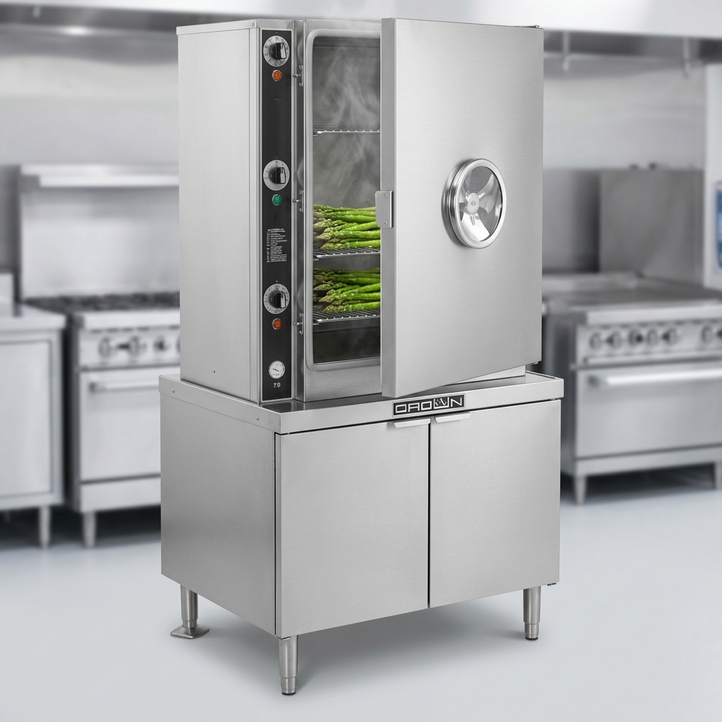 Efficiently prepare diverse dishes simultaneously thanks to the steamer's two independent cooking compartments.