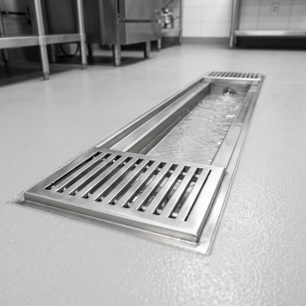 Experience the superior durability and corrosion resistance of this floor drain system's heavy-duty stainless steel construction.