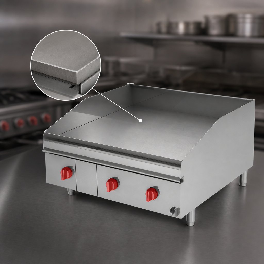 1-Inch Thick Smooth Steel Griddle Plate