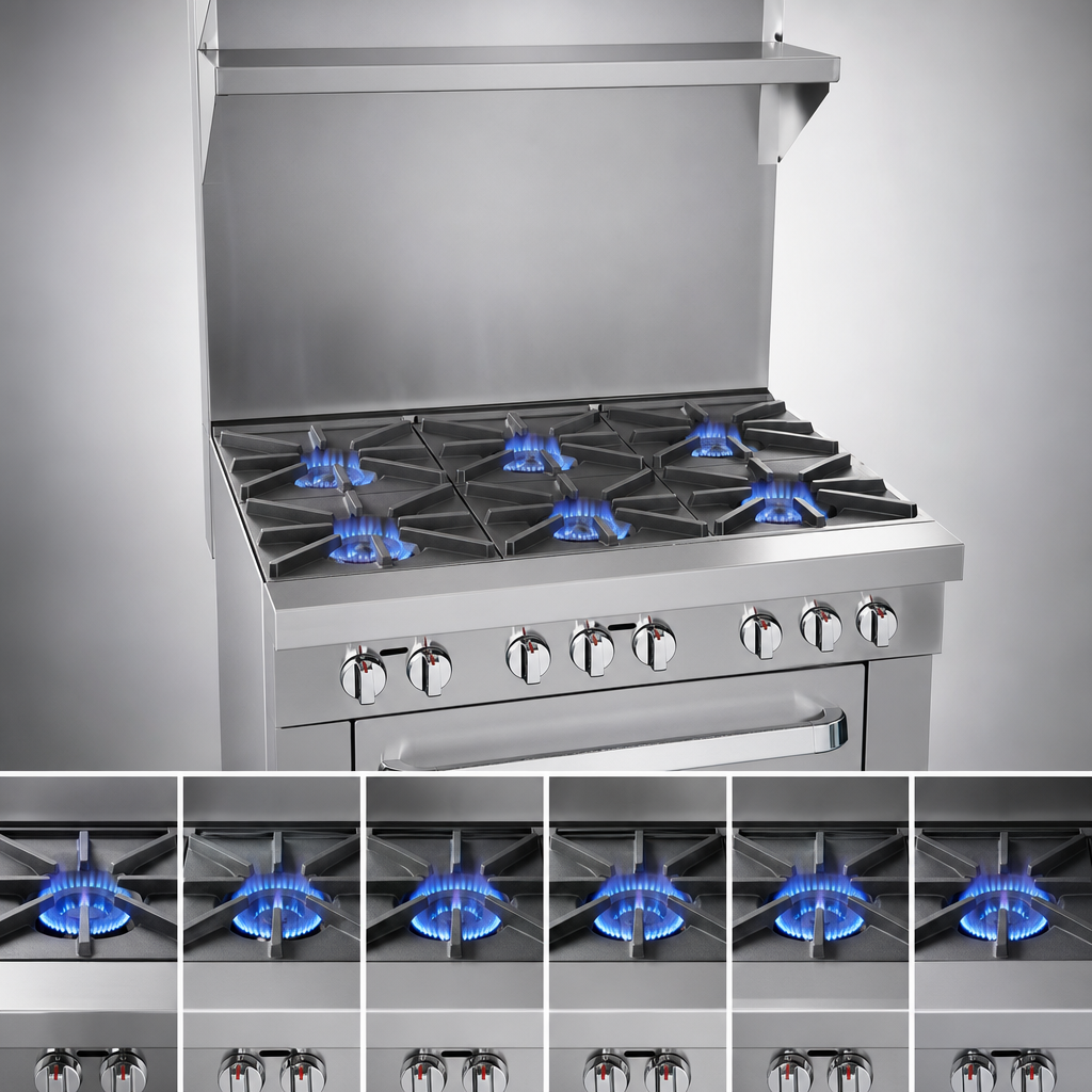 Six Open Burners