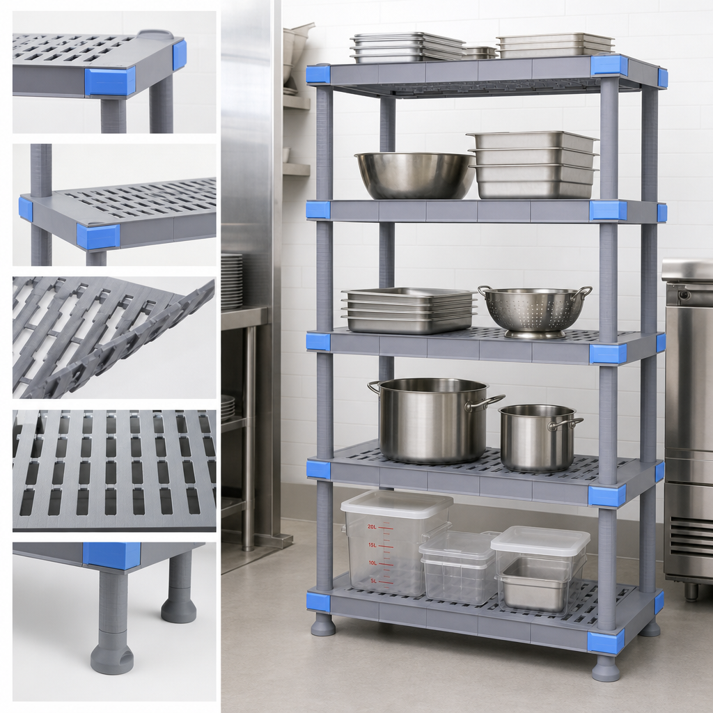 Five Open Grid Shelves