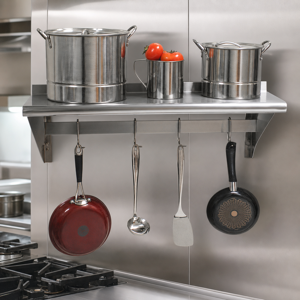 Dual-Purpose Shelf and Pot Rack
