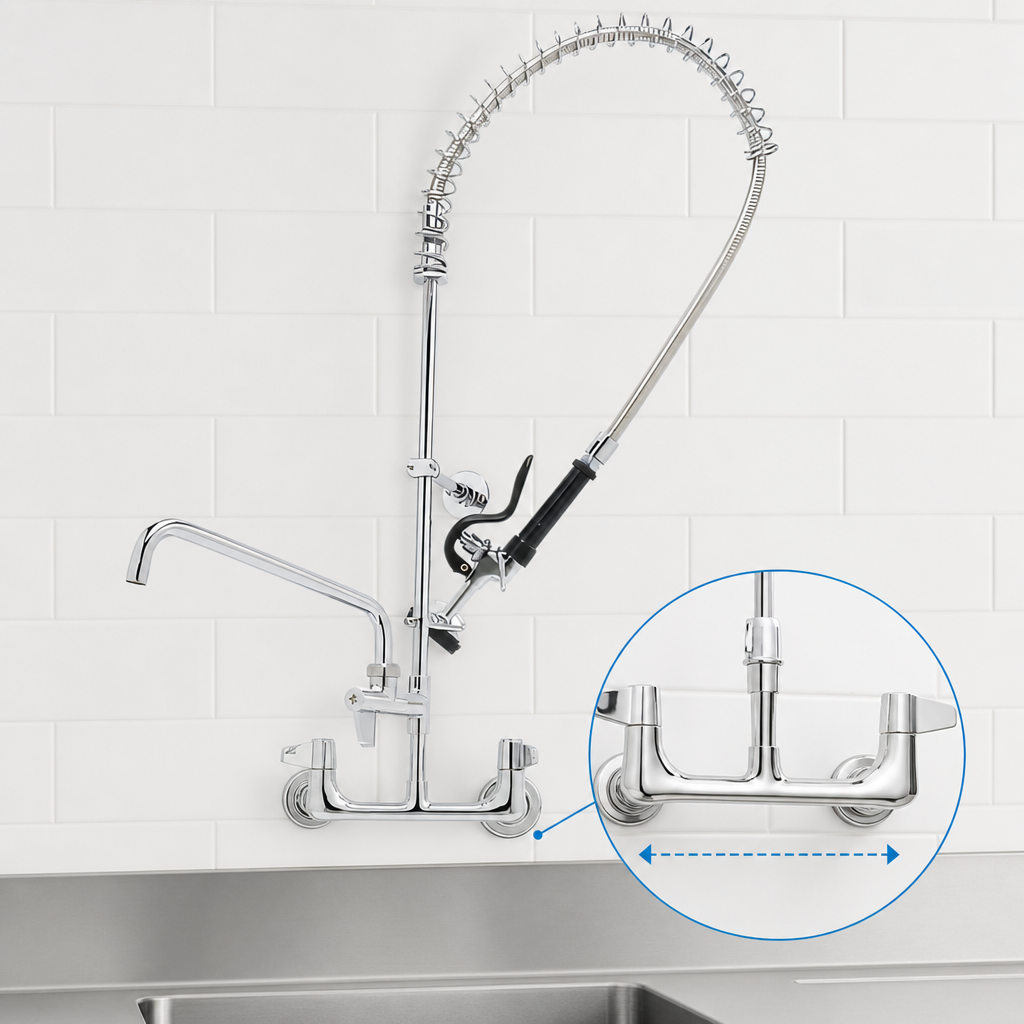 8-Inch Wall Mount Mixing Faucet