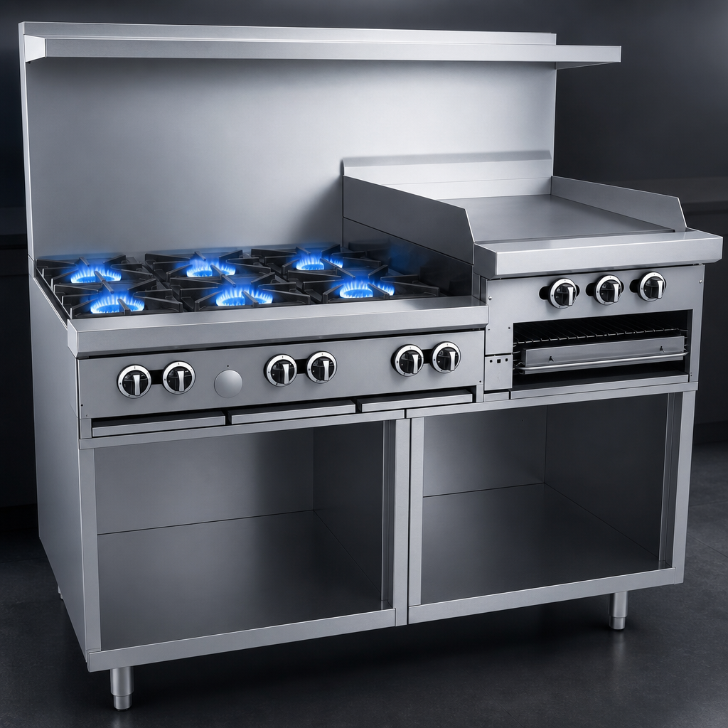 Six High-Output Open Burners