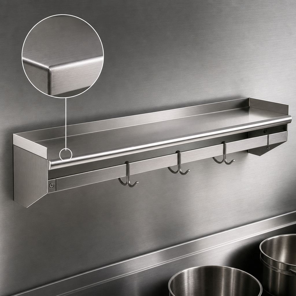 16-Gauge Type 430 Stainless Steel Shelf