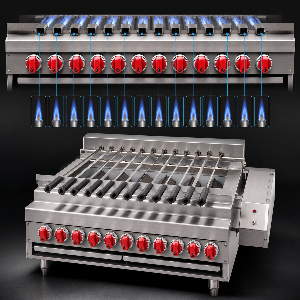12 Individually Controlled Burners