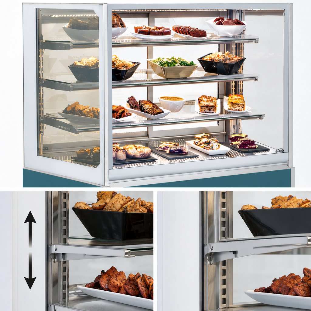 Two Adjustable Stainless Steel Shelves