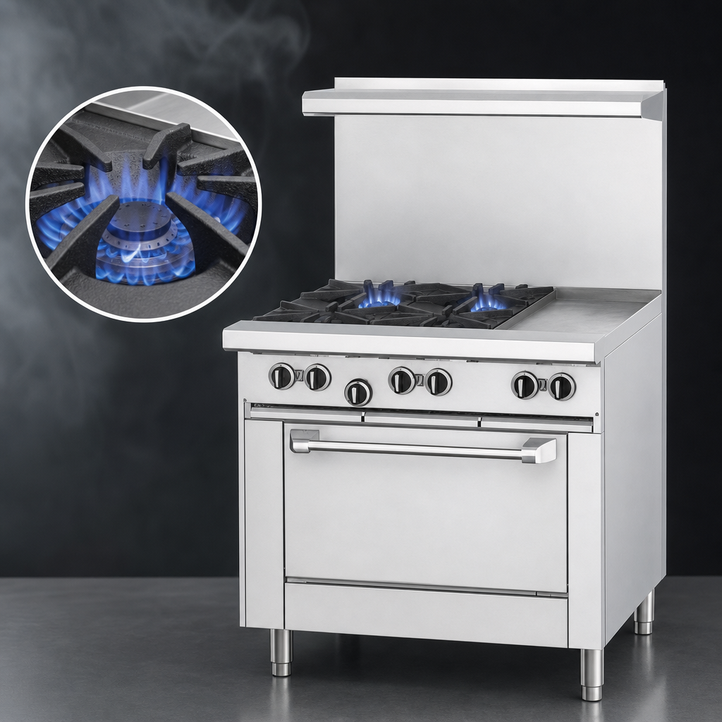 Two 32,000 BTU Open Burners