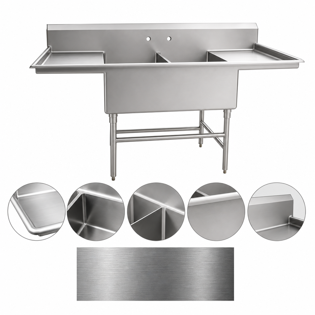 14-Gauge Type 304 Stainless Steel Construction