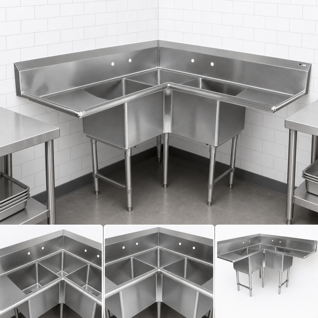 Corner Three-Compartment Layout
