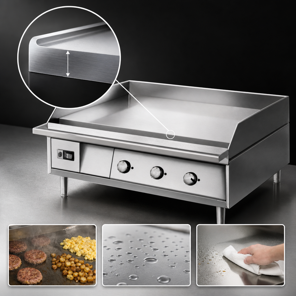 1-Inch Polished Chrome Griddle Plate