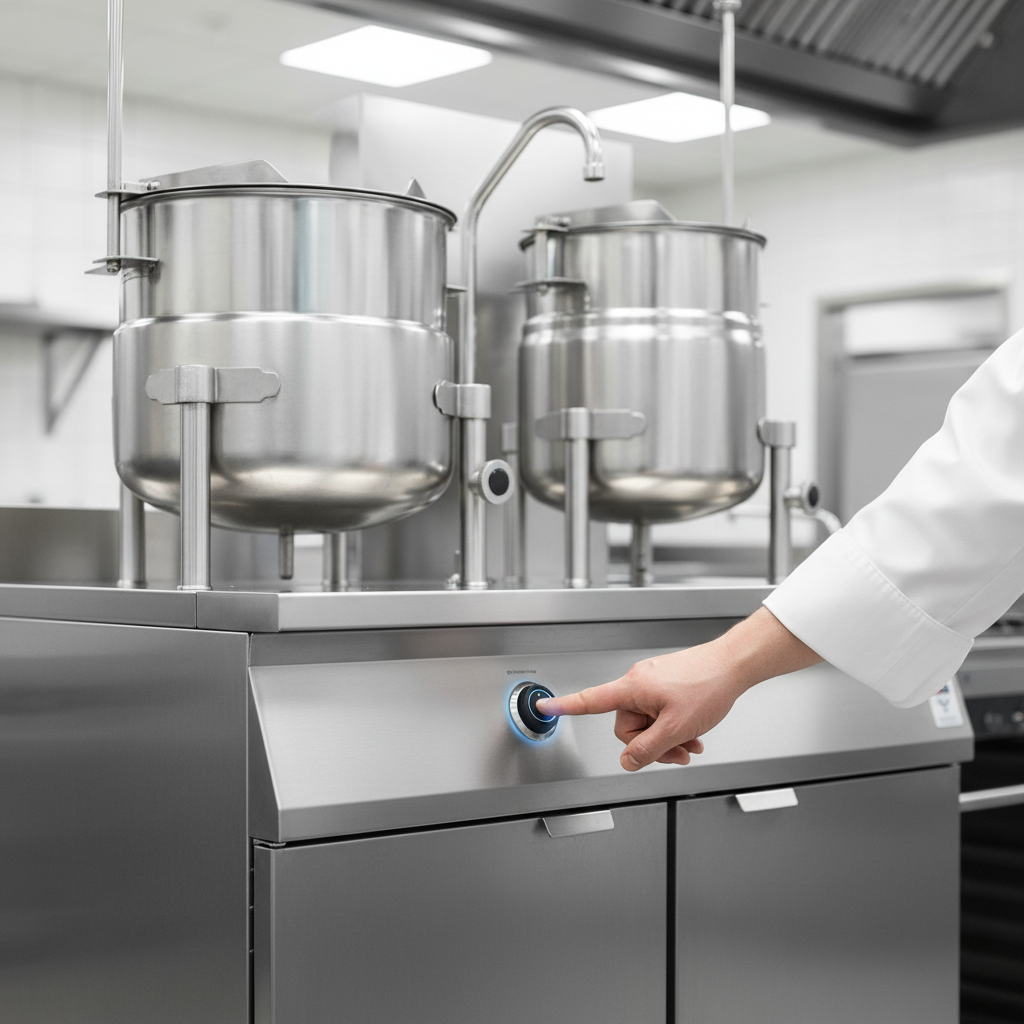 Experience effortless operation with the reliable electronic ignition system, ensuring quick and convenient startup for your commercial kettles.