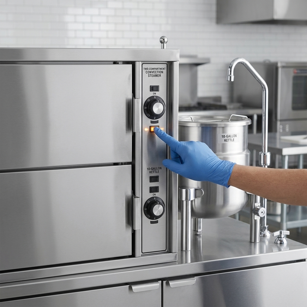 Experience quick and dependable operation with the steamer's advanced electronic ignition system.