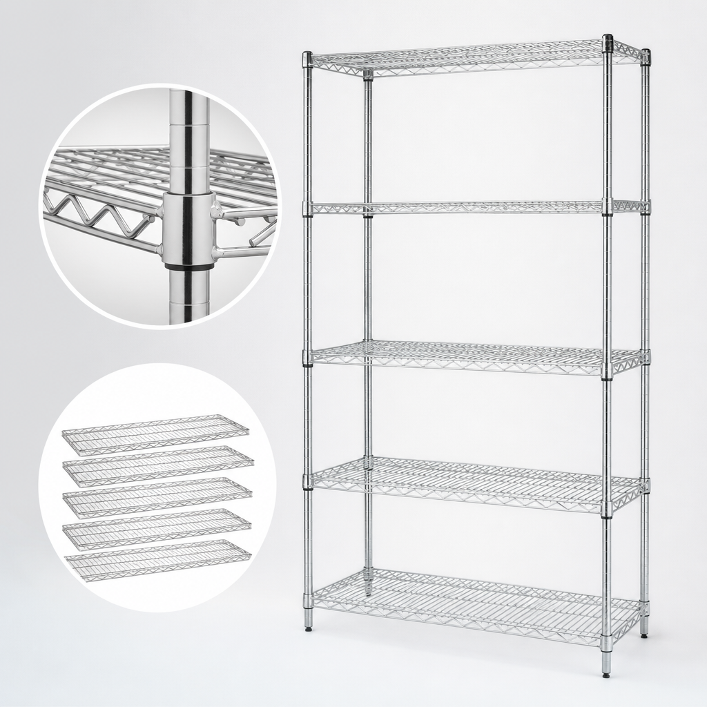 Five Wire Shelves Included