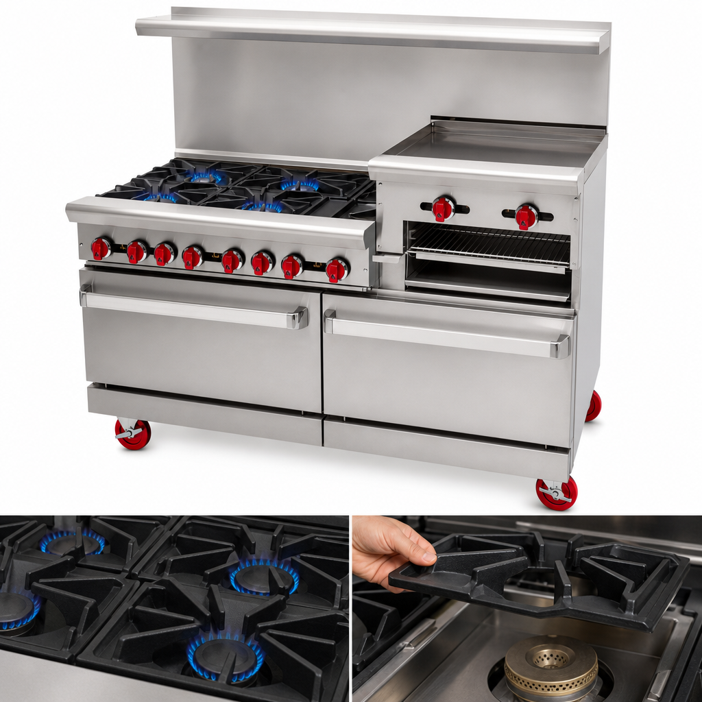 Four High-Output Open Burners