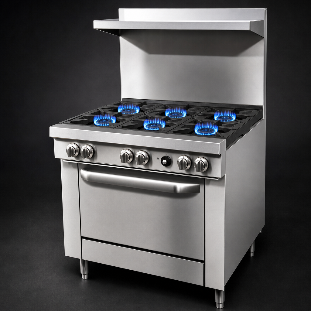 Six High-Output Open Burners