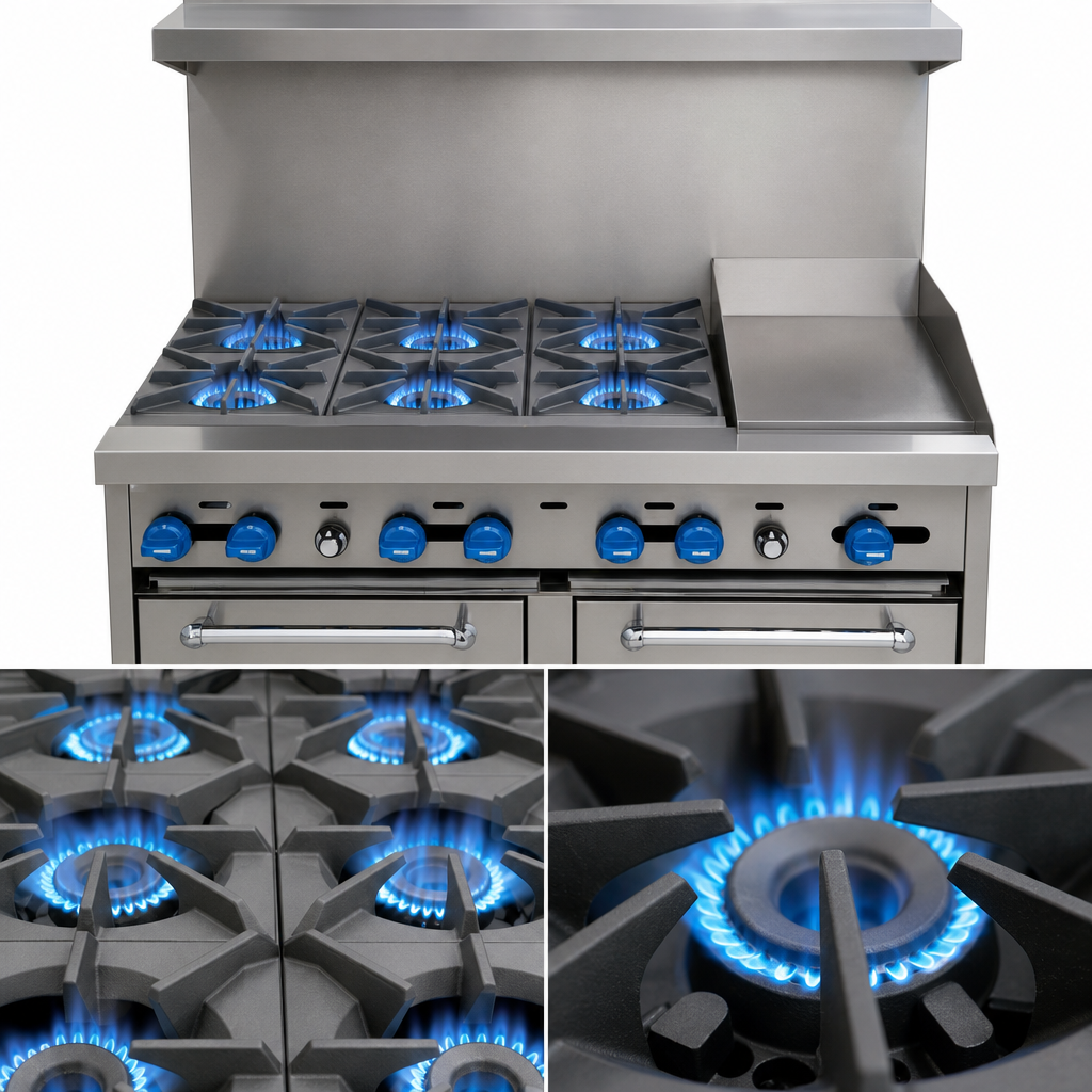 Six Open Star Burners