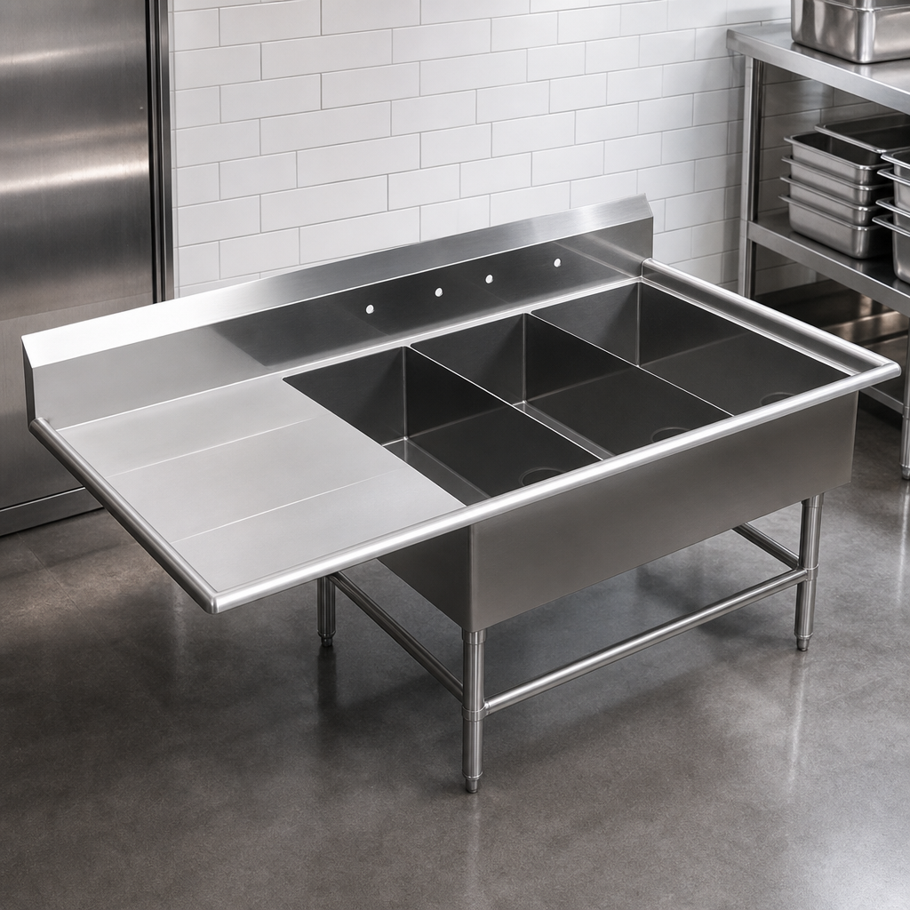 Three-Compartment Platter Sink