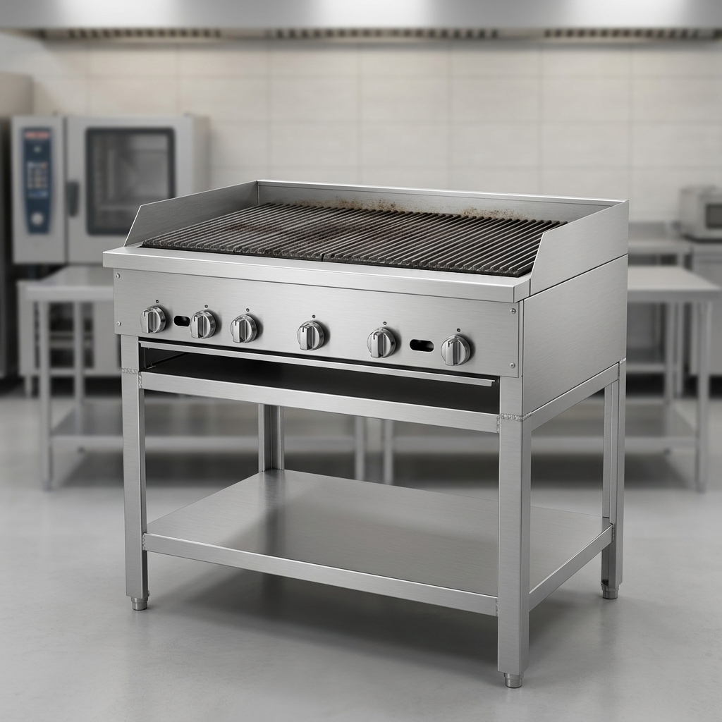 Discover the exceptional durability and longevity of this charbroiler, built with a robust, all-welded stainless steel construction.