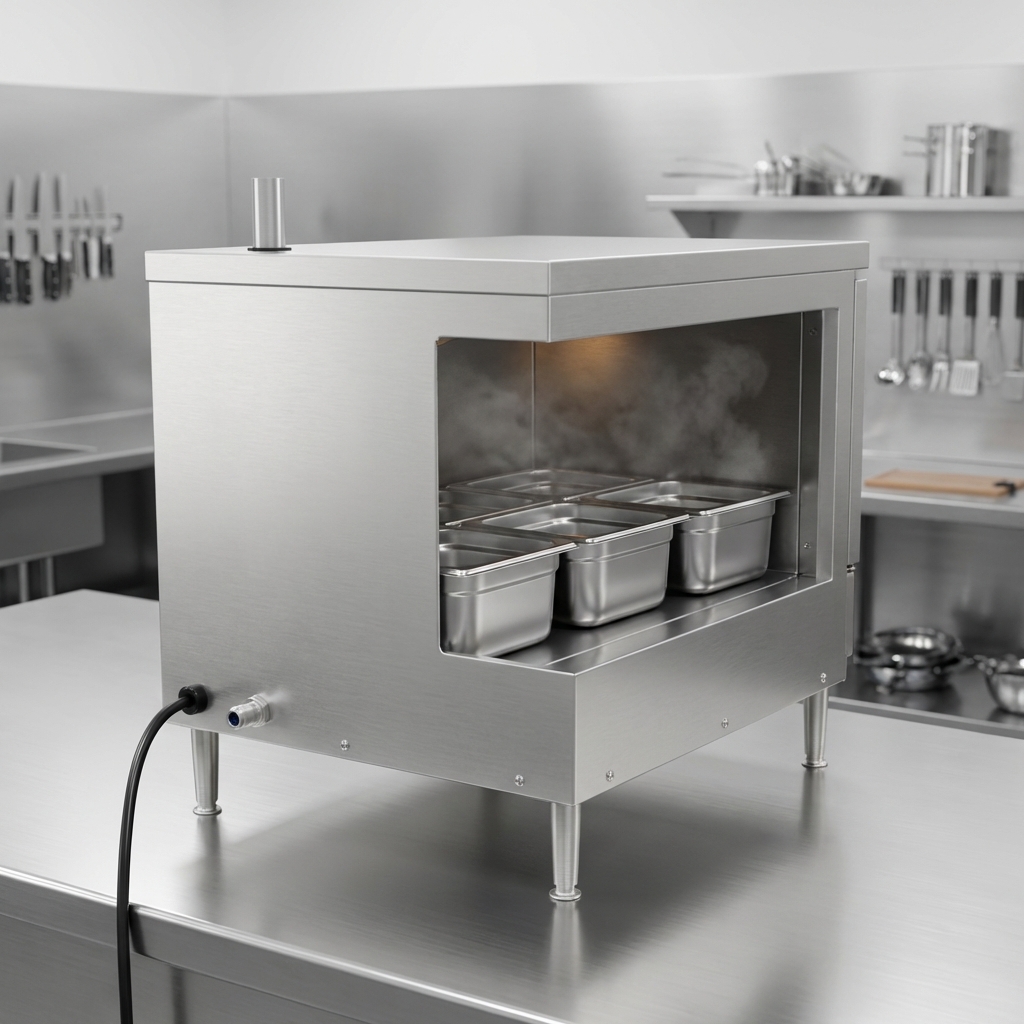 This boilerless convection steamer offers exceptional efficiency and simplified installation with its compact, connectionless design.