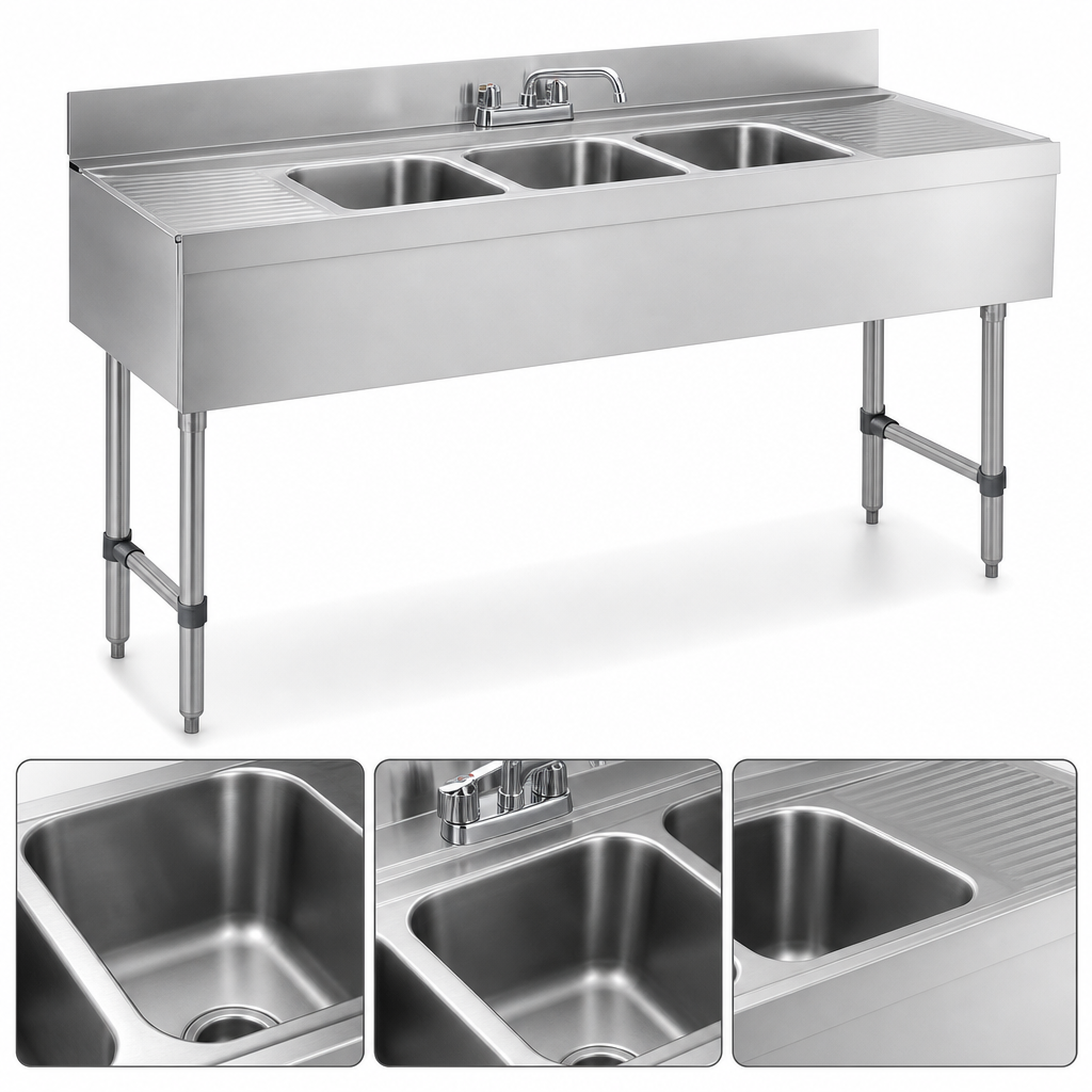 Three Deep Sink Bowls