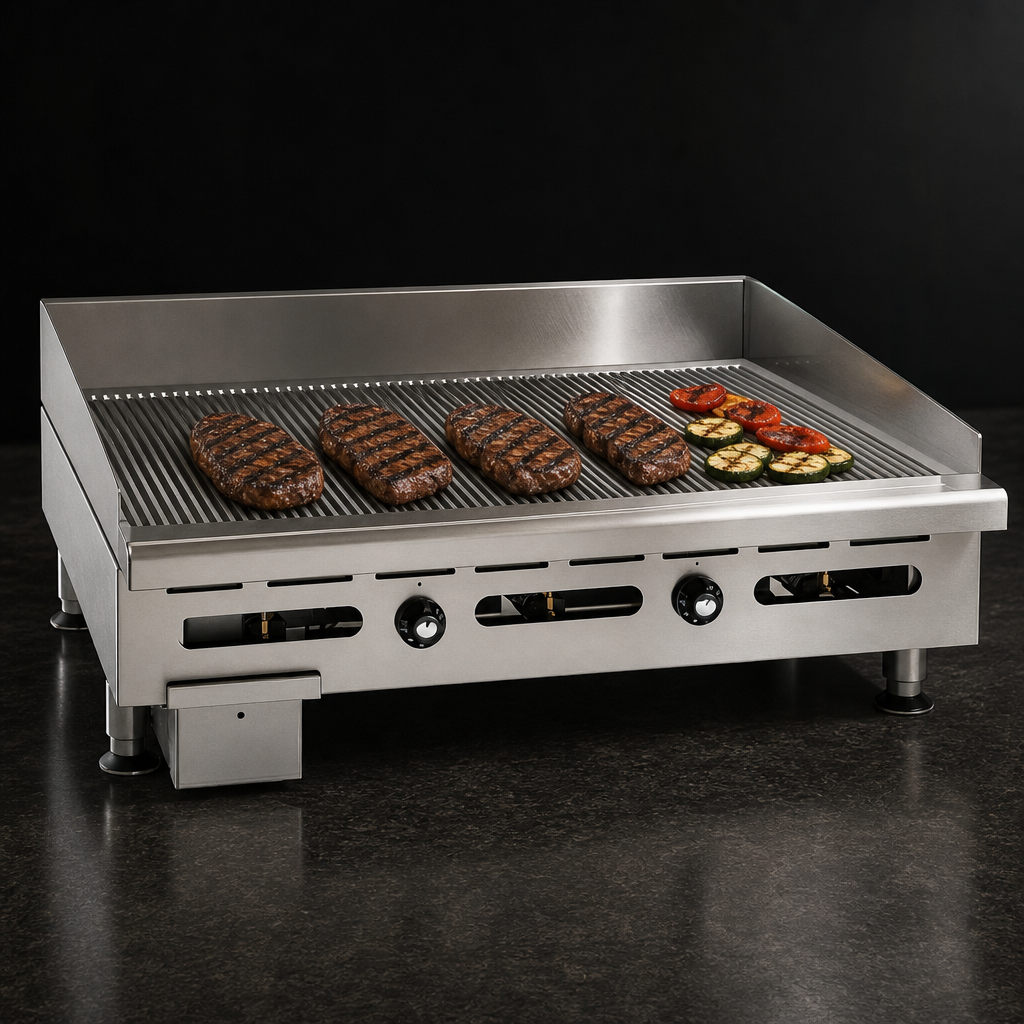 Grooved Steel Griddle Plate