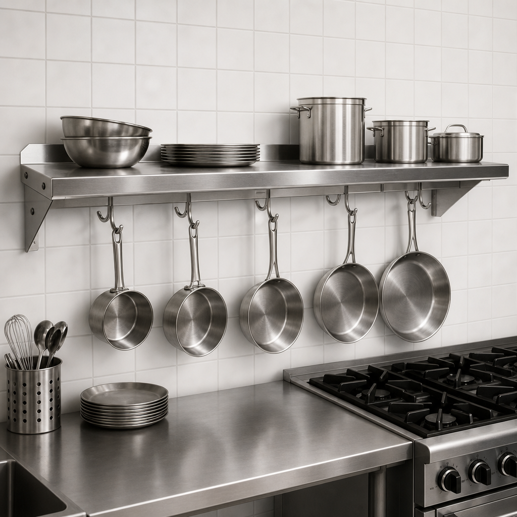 Wall-Mount Pot Rack Shelf