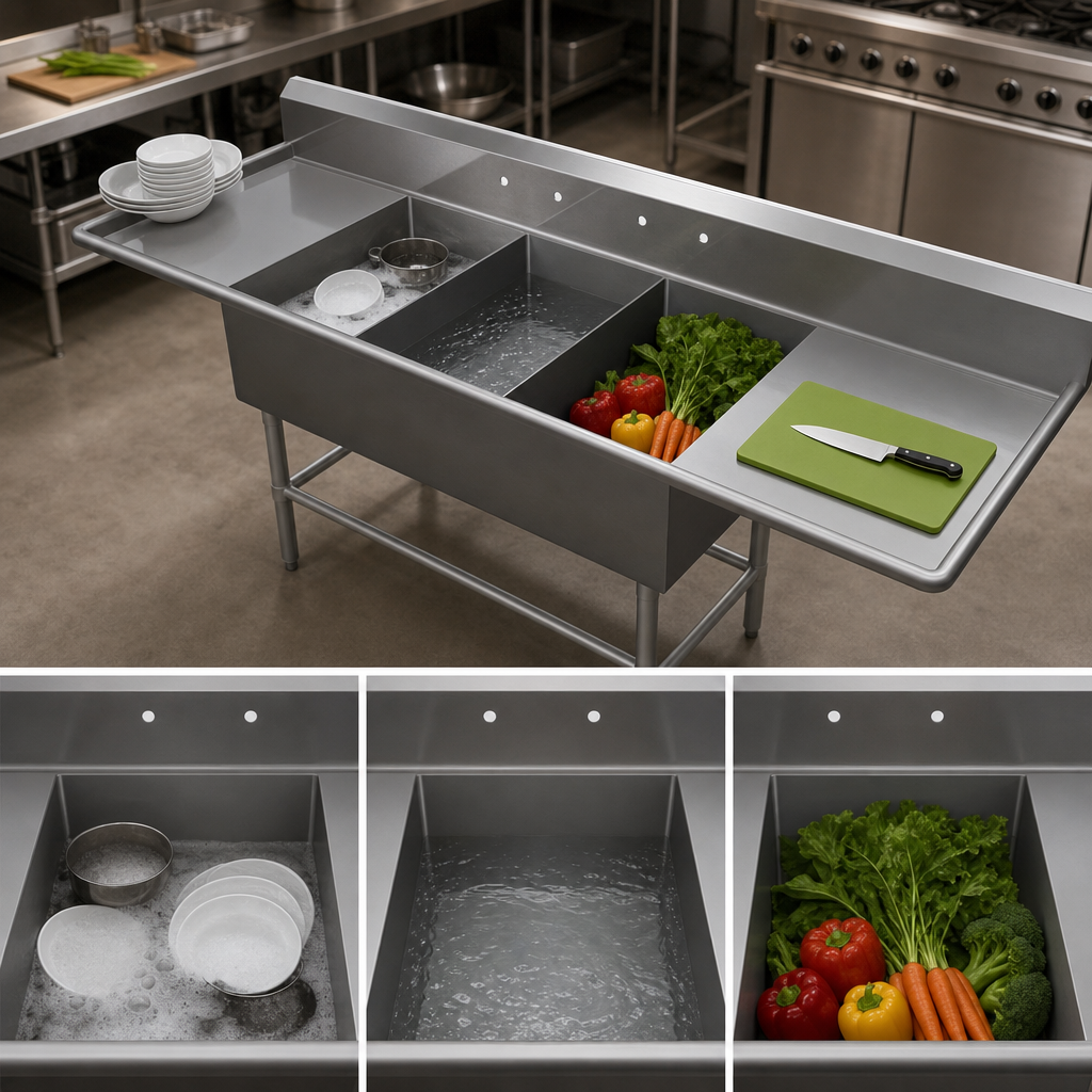 Three-Compartment Sink Layout