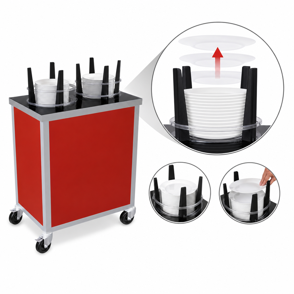 Four Self-Elevating Dispensing Tubes