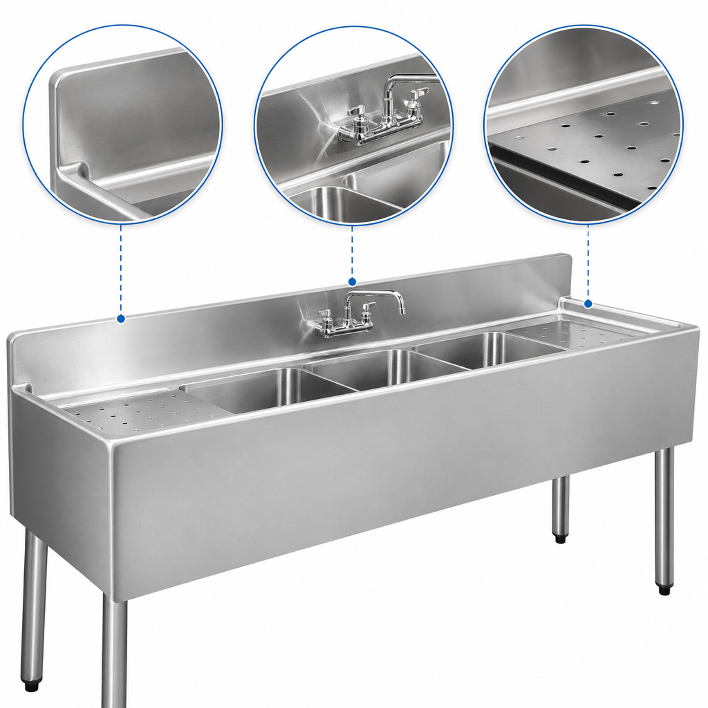 One-Piece Seamless Top and Backsplash