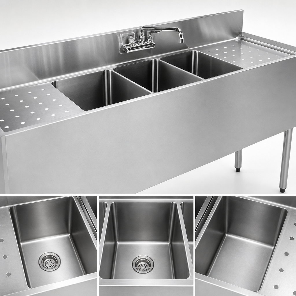 Three Fabricated Sink Compartments