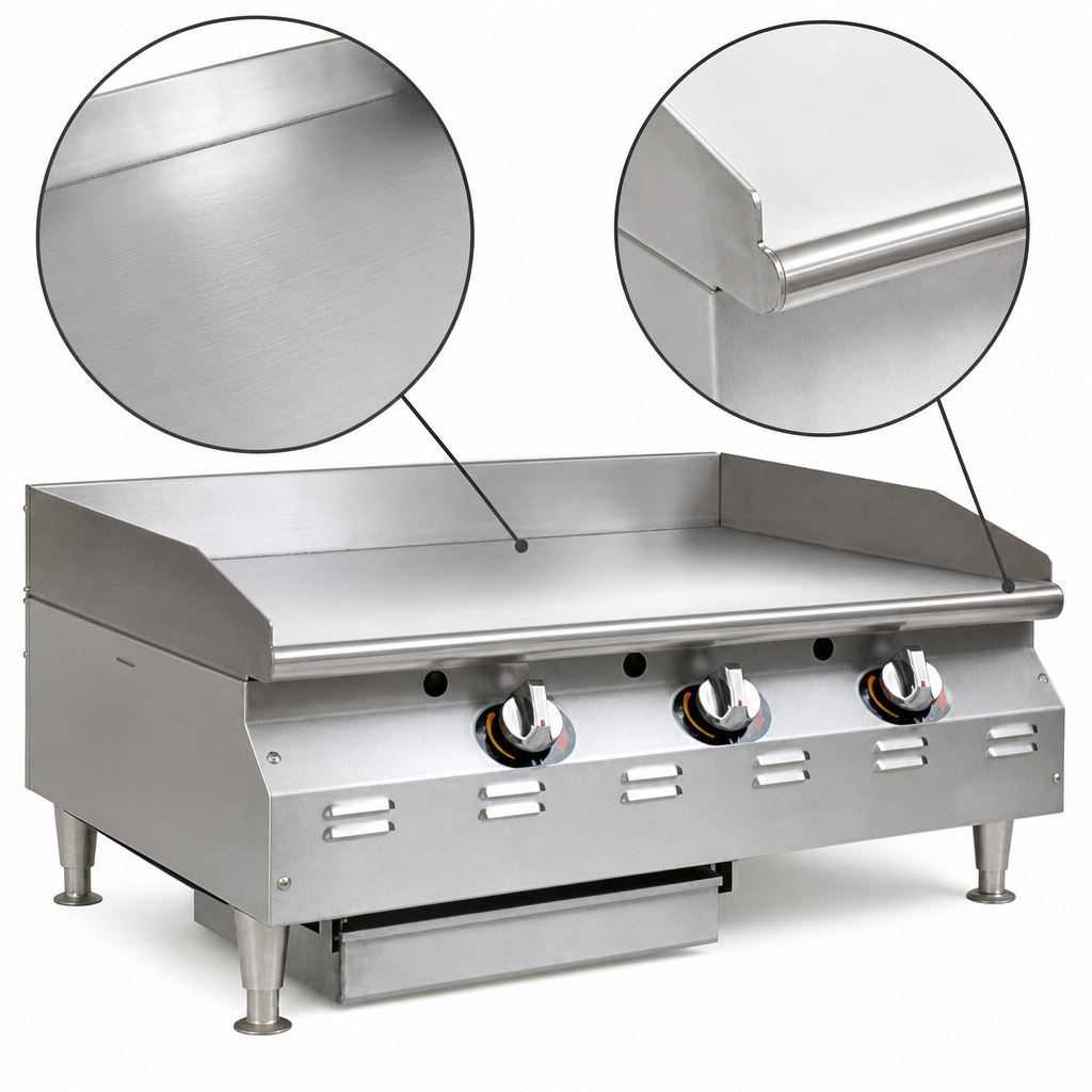 3/4-Inch Smooth Polished Steel Griddle Plate
