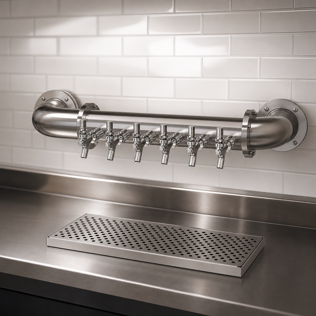 Six Stainless Steel Faucets