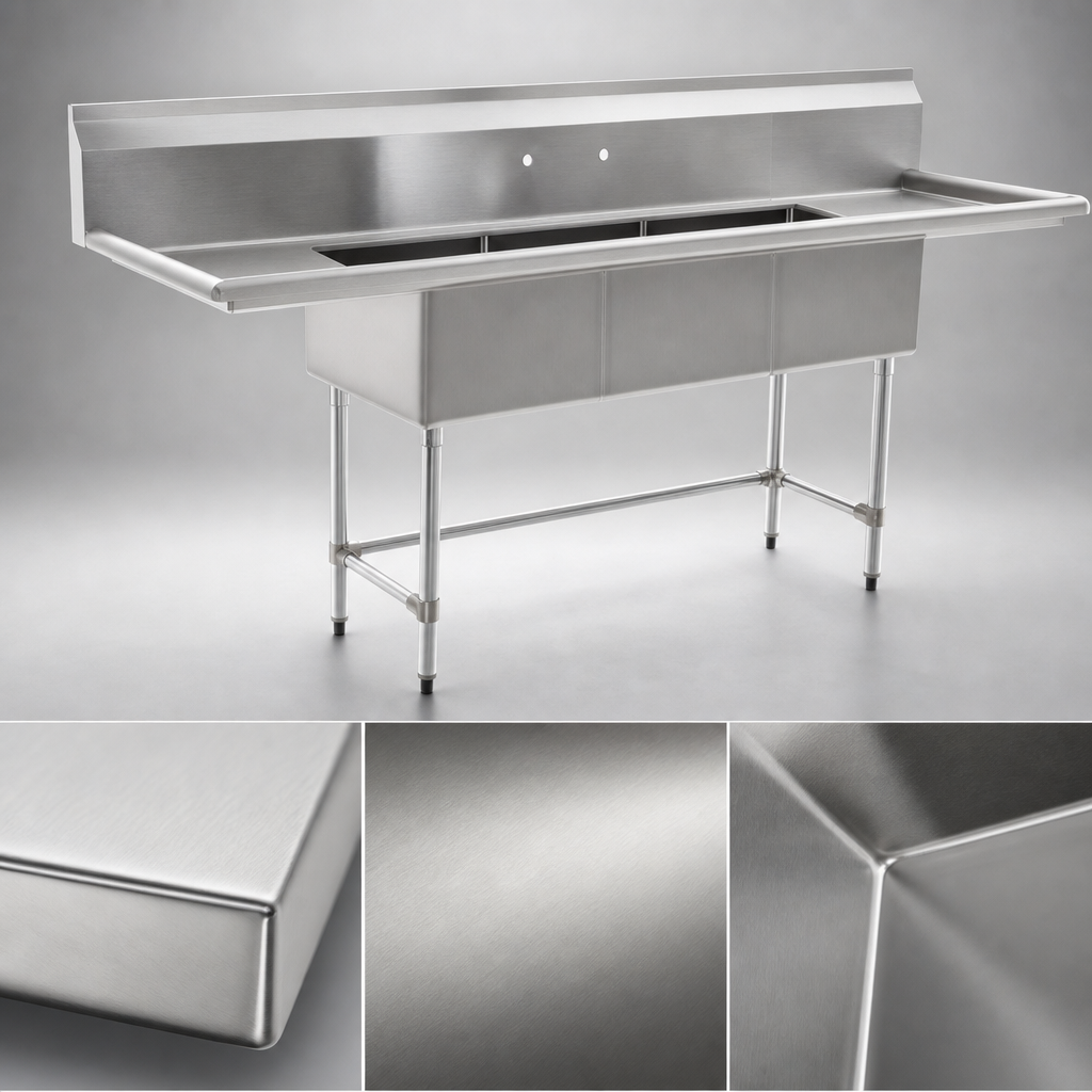 16-Gauge 304 Stainless Steel Construction