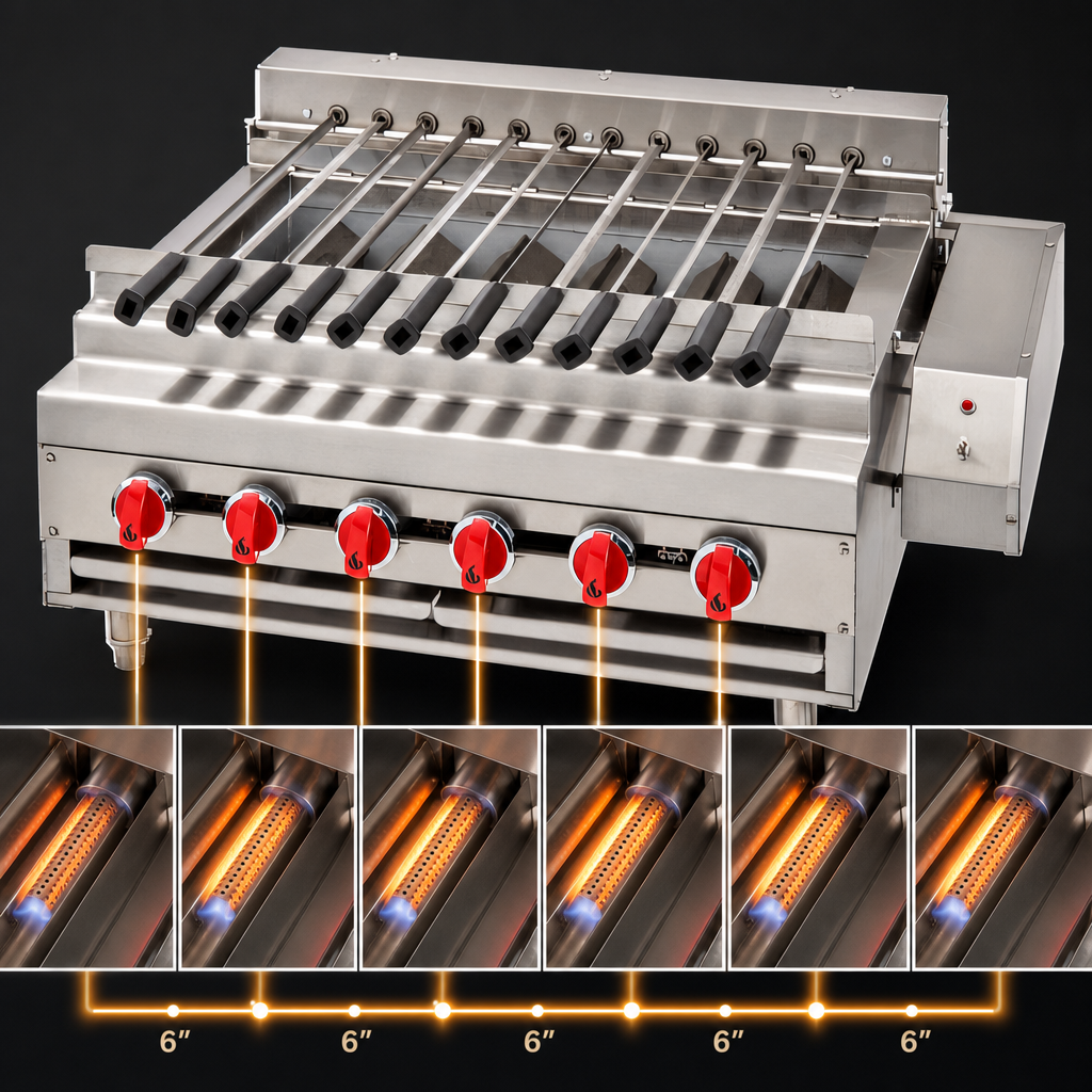 Six Individually Controlled Burners
