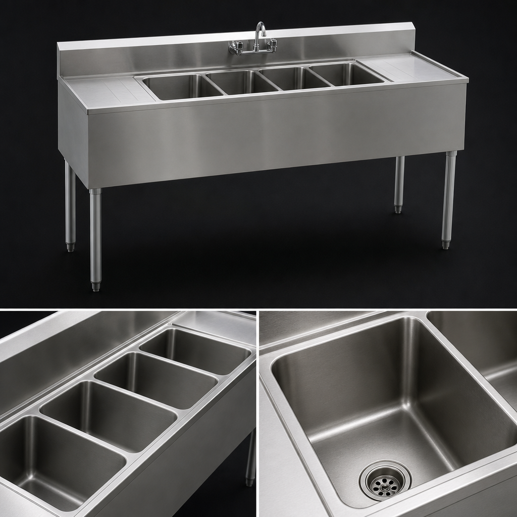 Four Deep-Drawn Compartments