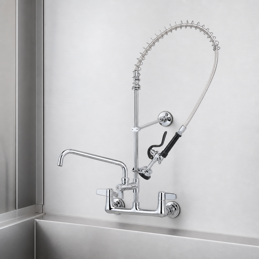 8-Inch Wall Mount Mixing Faucet