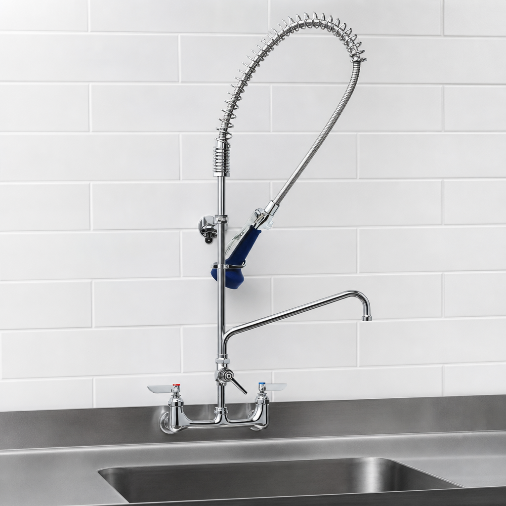 8-Inch Wall Mount Mixing Faucet