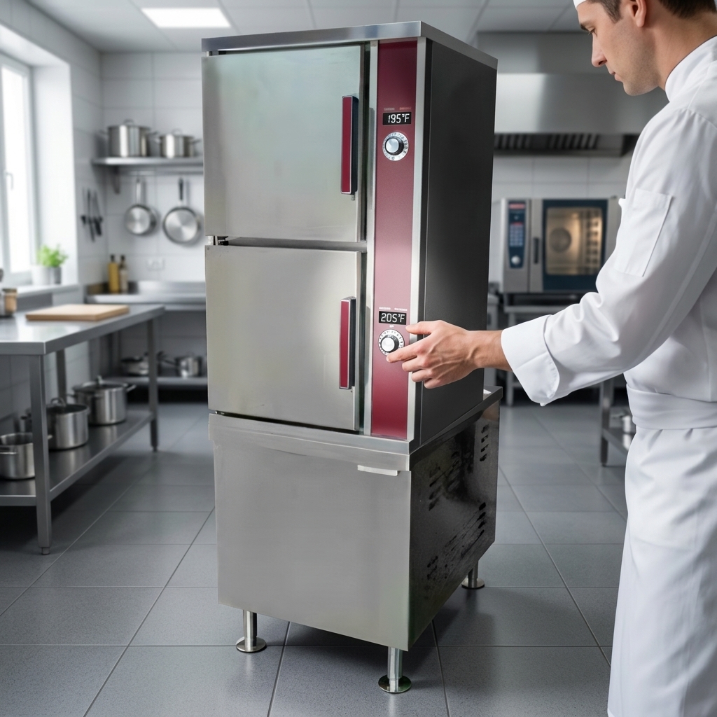 Experience precise temperature management with the steamer's intuitive thermostatic controls, ensuring perfect results every time.
