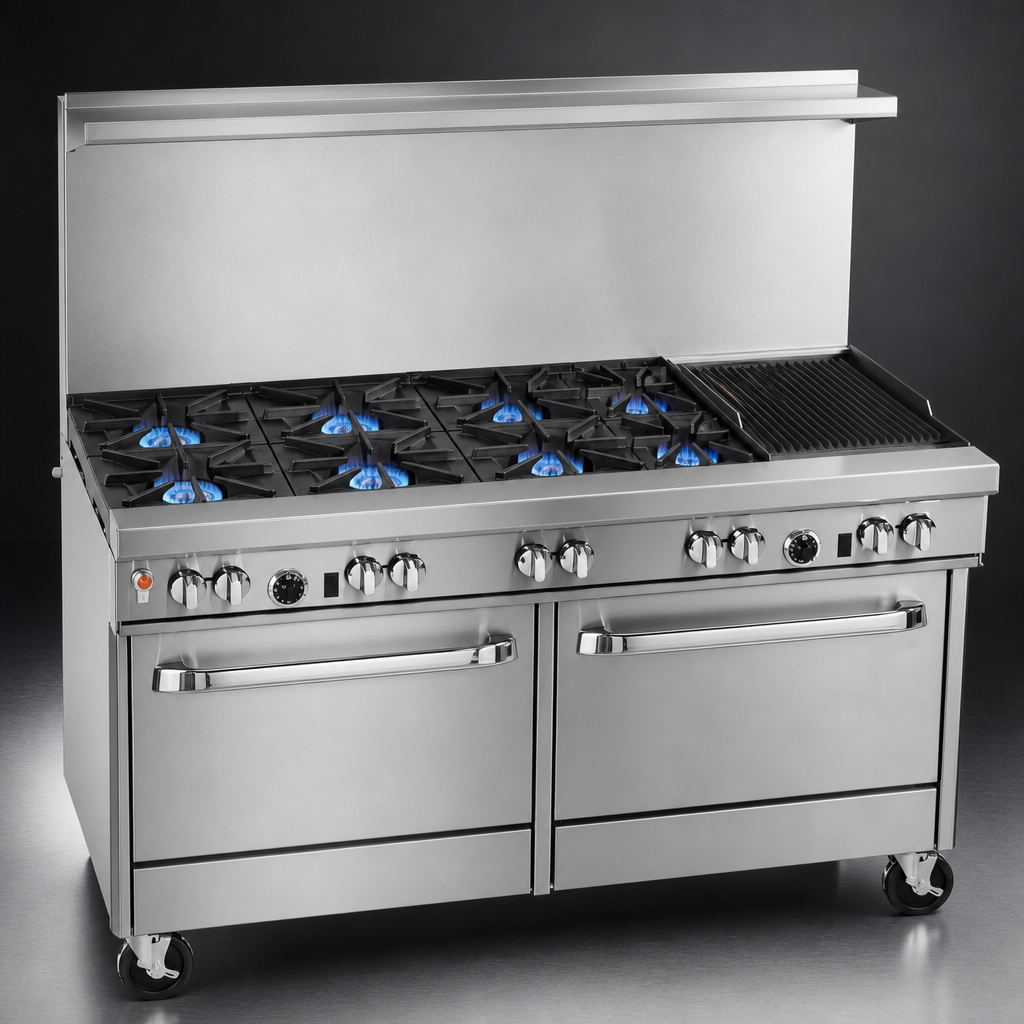 Six Non-Clog Open Burners