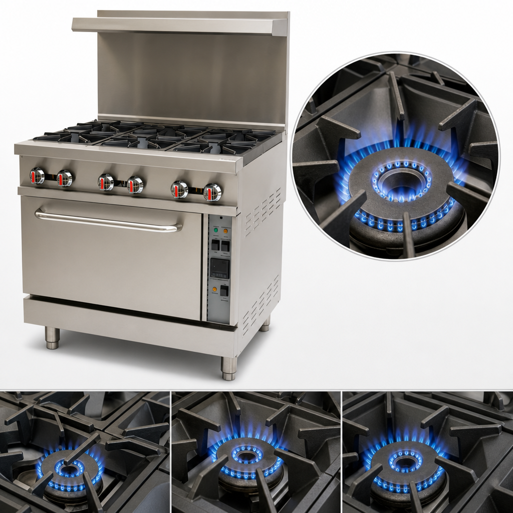 Six Open Burners