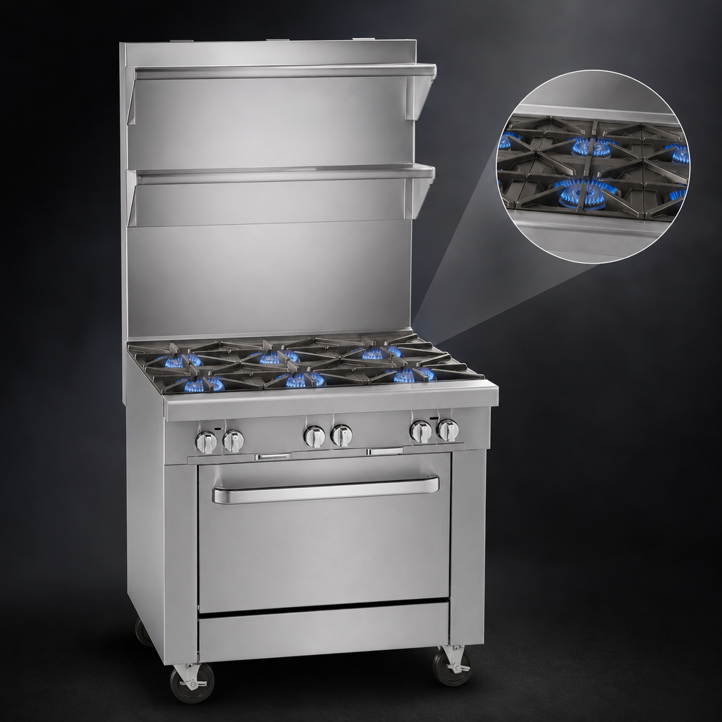 Eight Open-Top Burners