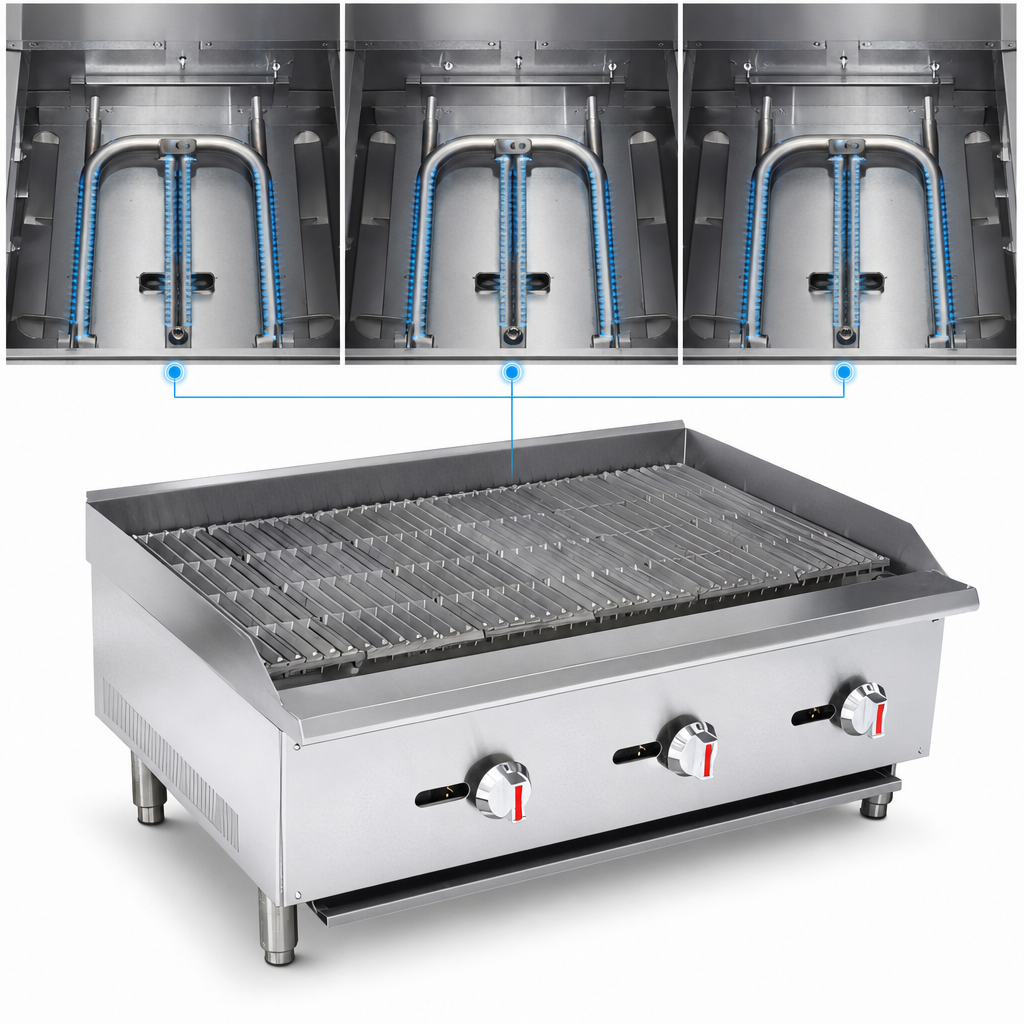 Three U-Shaped Burners