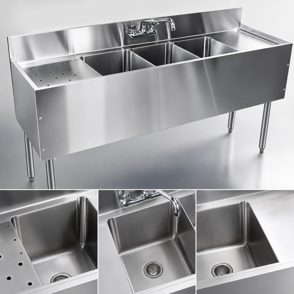 Three Fabricated Sink Compartments