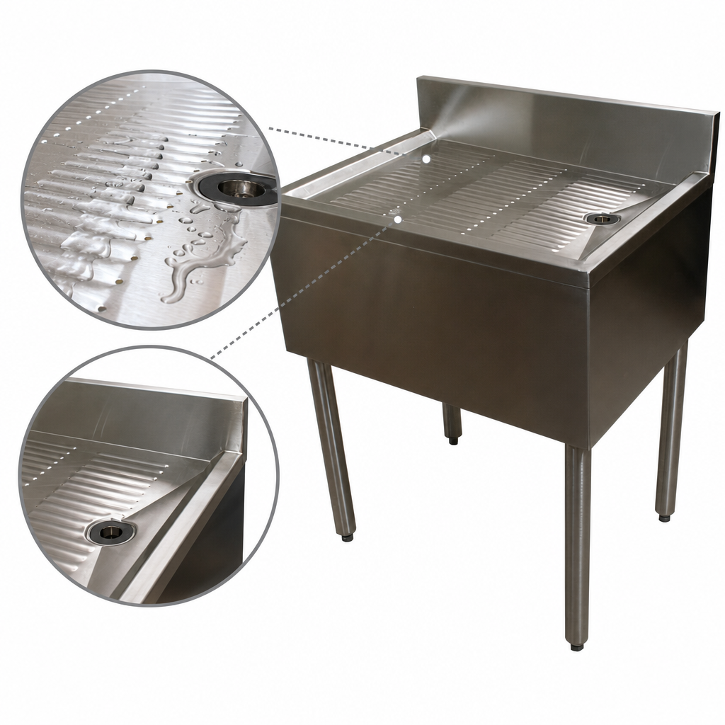 Stamped, Pitched Drainboard