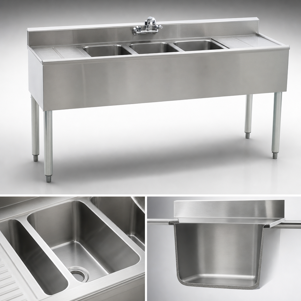 Three Deep-Drawn Compartments