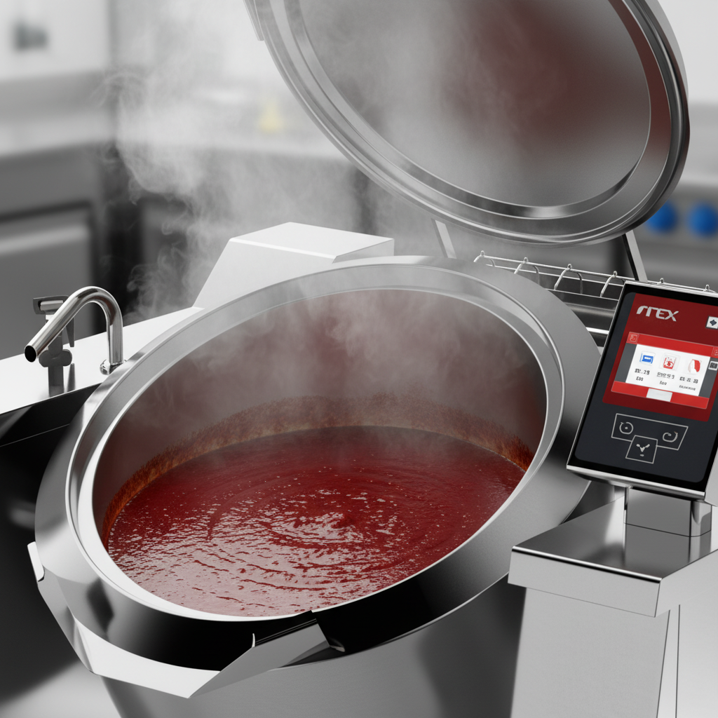 Achieve consistent, even cooking every time with the Cucimix tilting skillet, featuring innovative heating tank walls that ensure uniform heat distribution.