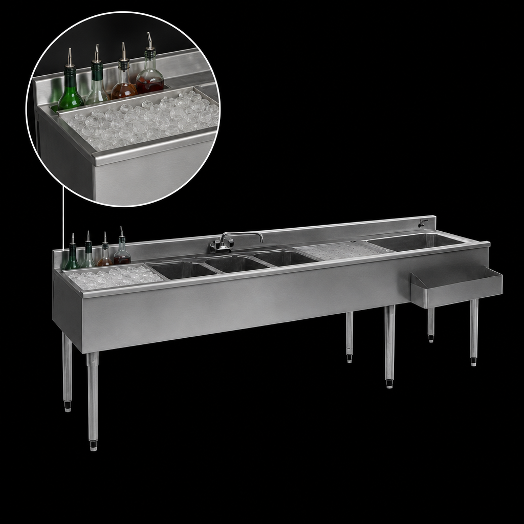 Left-Side 24-Inch Ice Bin and Speedrail